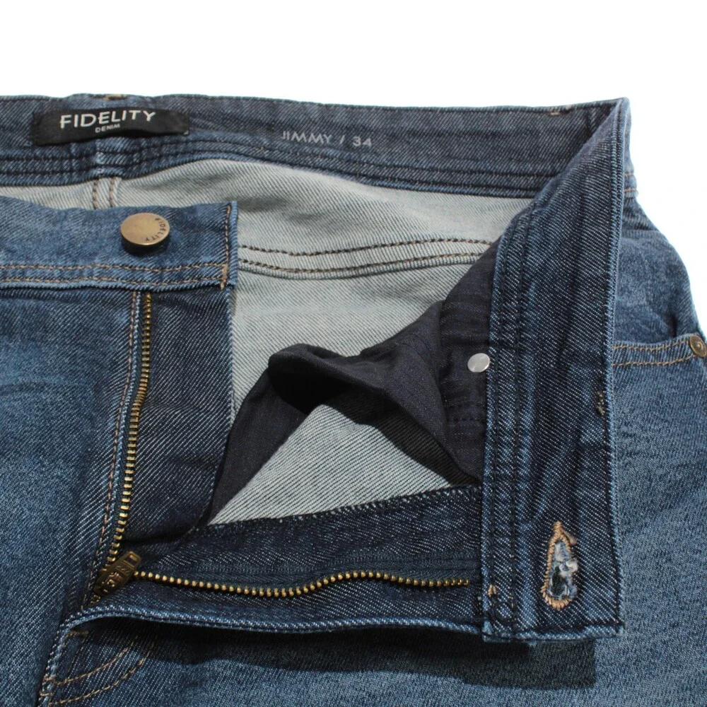 Fidelity NWT Jimmy Slim Straight 5 Pocket Jeans Size 34 US in Blue Cotton Blend